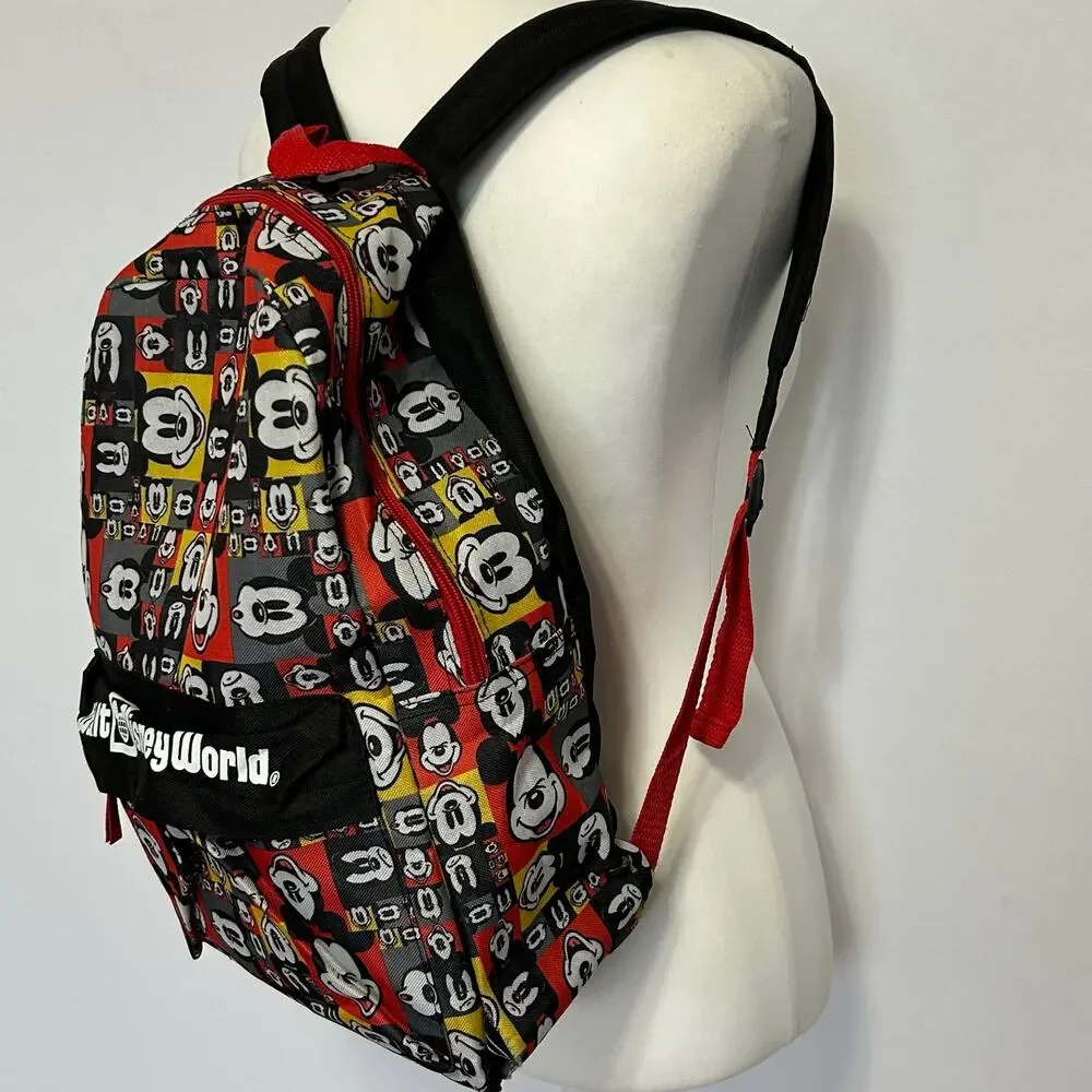 Disney Parks Authentic Original Walt Disney World Mickey Mouse Print Backpack